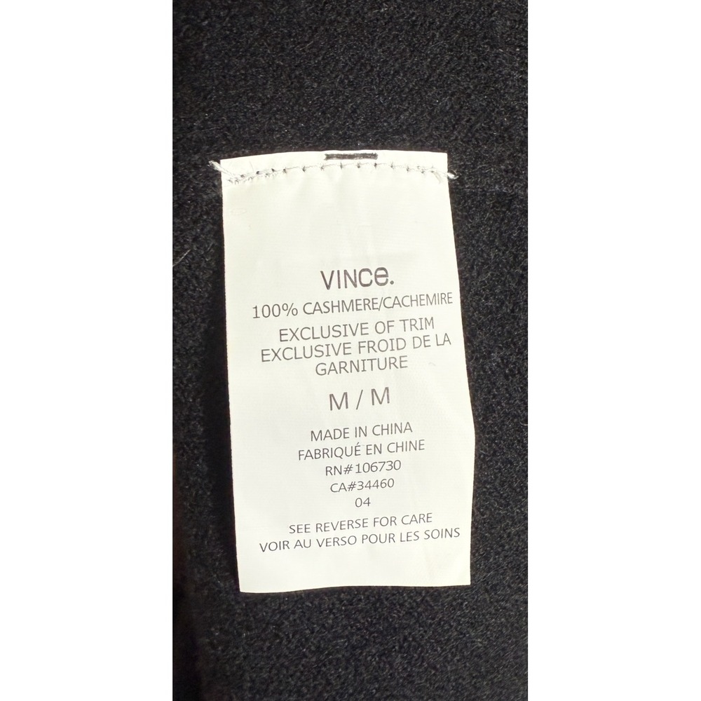 Vince 100% Cashmere Slouch Tunic Sweater Black Medium Elbow Sleeve - Picture 5 of 8